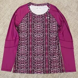 Under Armour HeatGear Fitted Long Sleeve - Purple Snakeskin Print